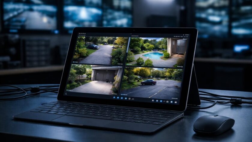 surveillez en temps réel vos caméras extérieures directement depuis votre tablette windows, transformée en centre de surveillance efficace et mobile.