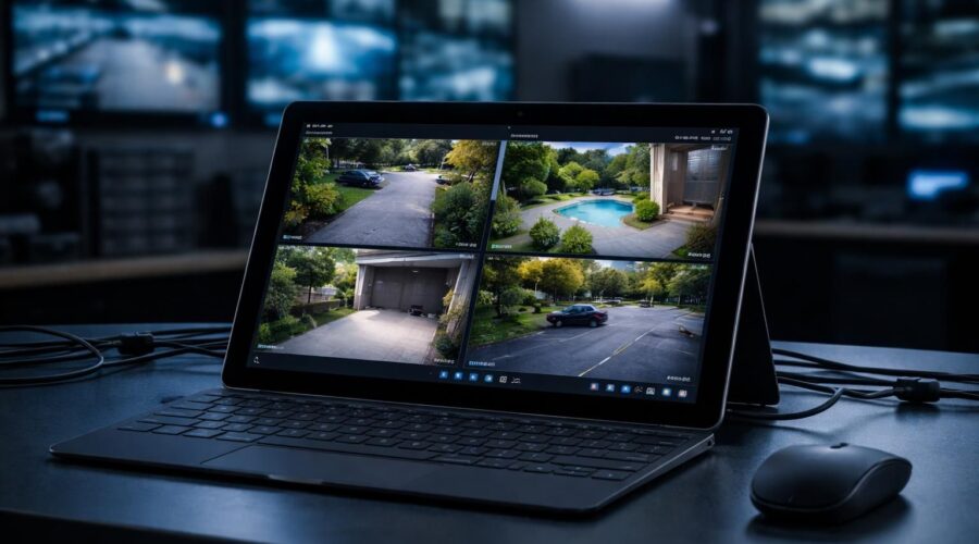 surveillez en temps réel vos caméras extérieures directement depuis votre tablette windows, transformée en centre de surveillance efficace et mobile.