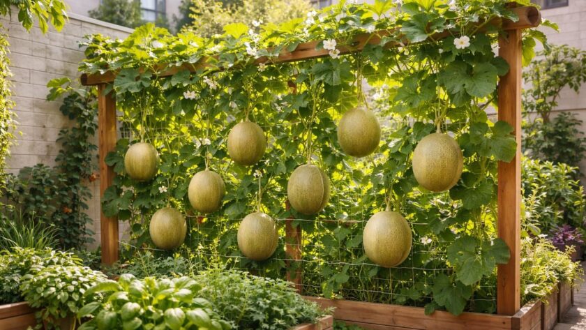 découvrez comment la culture verticale du melon optimise l'espace, booste la production et facilite l'entretien dans les petits jardins urbains.