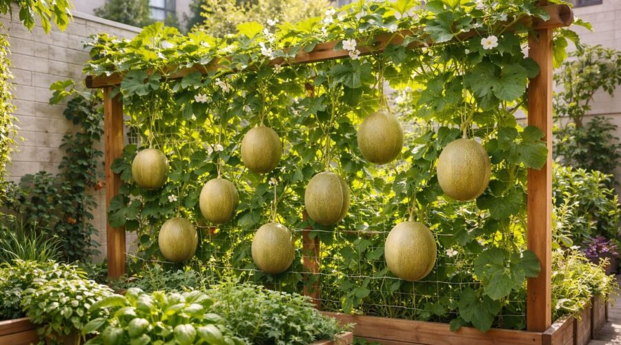 découvrez comment la culture verticale du melon optimise l'espace, booste la production et facilite l'entretien dans les petits jardins urbains.