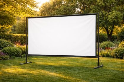 découvrez notre guide simple sur les écrans de projection pour jardin : choix des tailles, types de toile et méthodes de fixation pour une installation parfaite en extérieur.