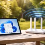 améliorez la stabilité du wi-fi pour votre tablette windows en installant un point d'accès extérieur au fond du terrain, garantissant une connexion fiable même en zone éloignée.
