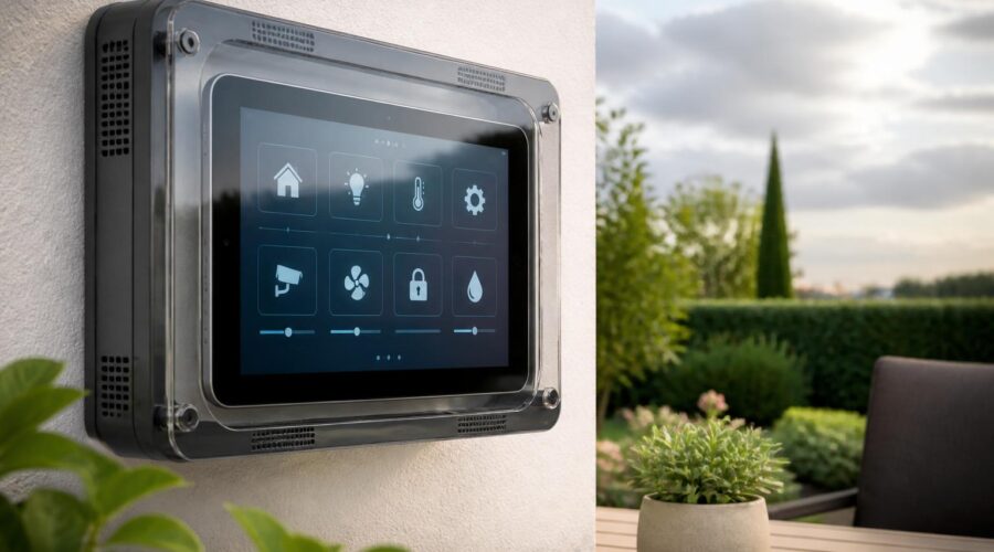découvrez notre boîtier étanche avec ventilation intégrée, idéal pour protéger votre tablette samsung utilisée en domotique extérieure, garantissant performance et sécurité même dans des conditions météorologiques difficiles.
