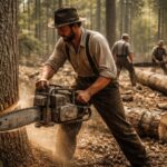 explorez l'histoire fascinante des tronçonneuses et découvrez pourquoi elles ont été inventées pour simplifier et accélérer le travail des bûcherons.