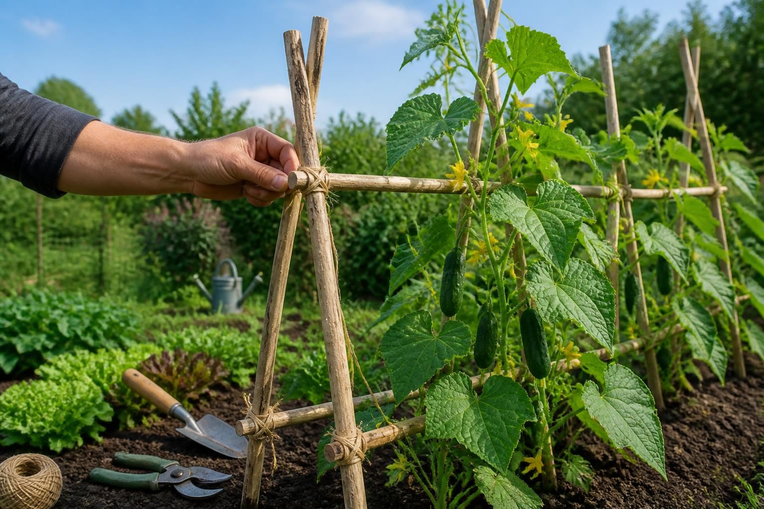apprenez à fabriquer un tuteur pour concombre et maximisez l'espace de votre jardin grâce à nos conseils pratiques et faciles à suivre.