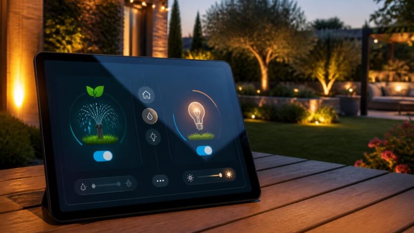 découvrez comment utiliser votre ipad comme un tableau de bord extérieur pour contrôler facilement l'arrosage et l'éclairage de votre jardin.