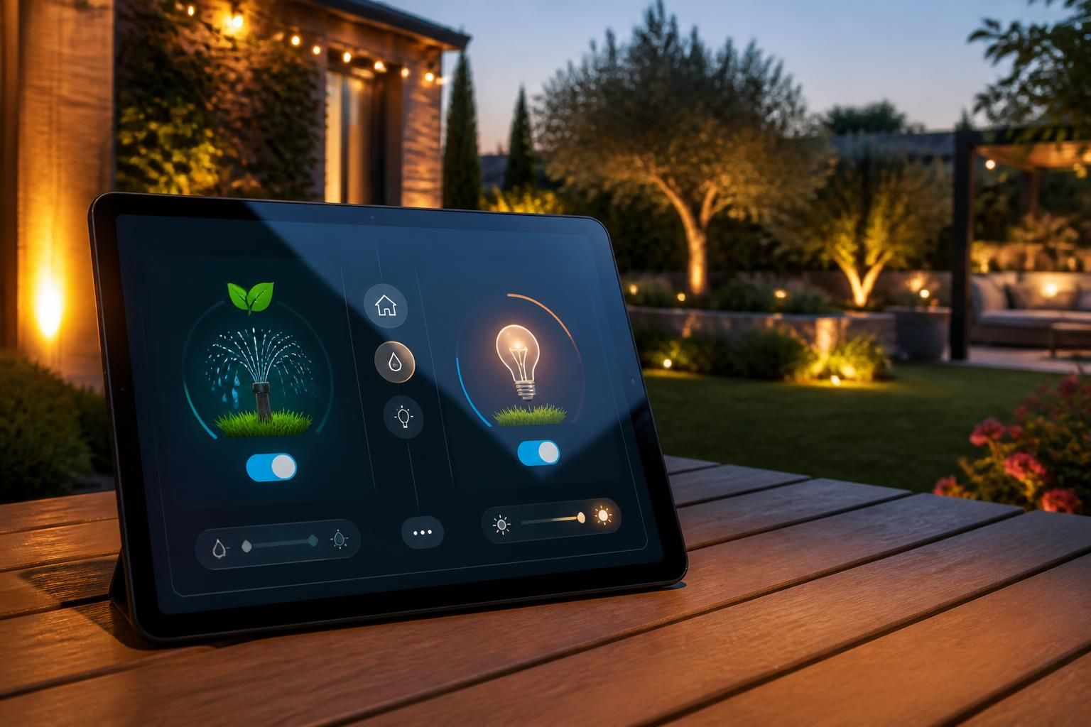 découvrez comment utiliser votre ipad comme un tableau de bord extérieur pour contrôler facilement l'arrosage et l'éclairage de votre jardin.