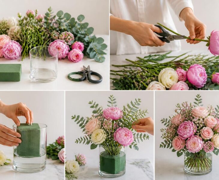 découvrez comment réaliser une composition florale étape par étape grâce à notre guide simple et détaillé pour sublimer vos créations florales.